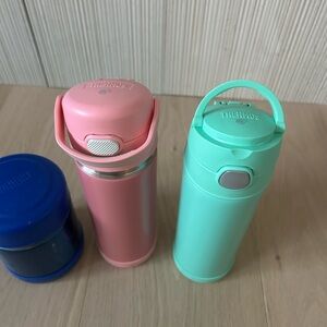 Thermos Bundle - Pink and Mint Bottles and Blue Container
